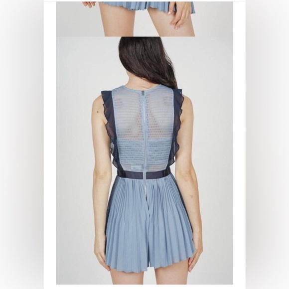 MDS Collections Beria Pleated Skorts Romper in Blue M - Picture 3 of 9